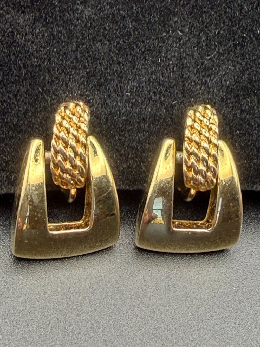 Vintage Anne Klein Doorknocker Clip-On Earrings